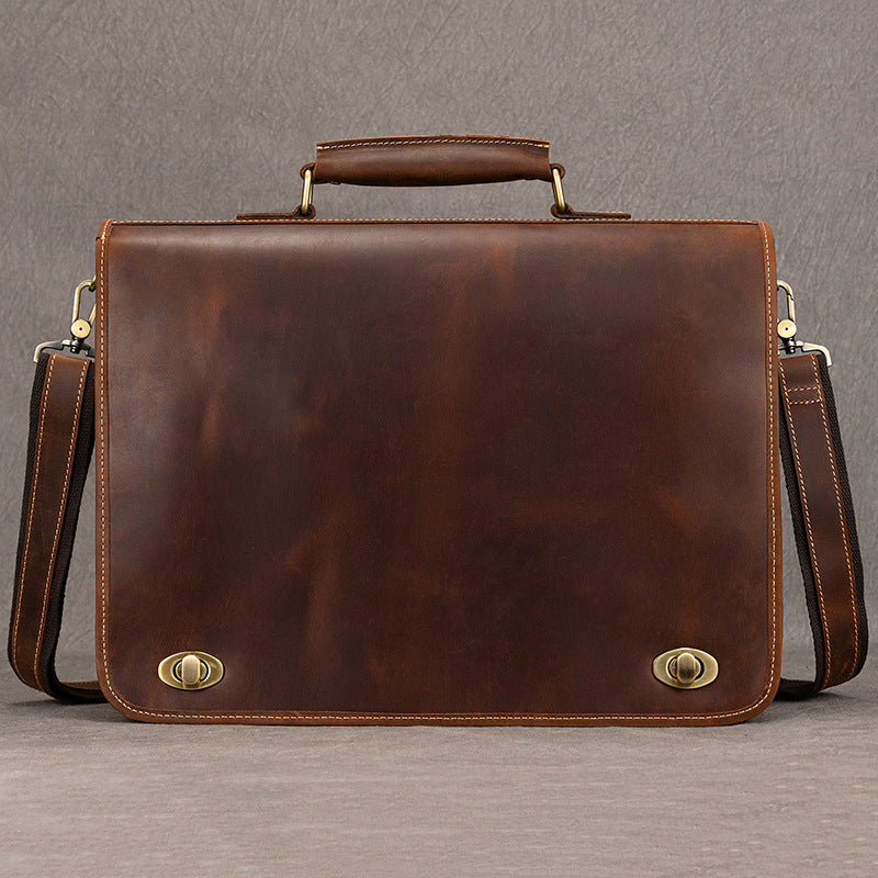 Vintage Leather Laptop Messenger Bag