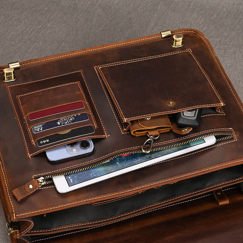 Vintage Leather Laptop Messenger Bag