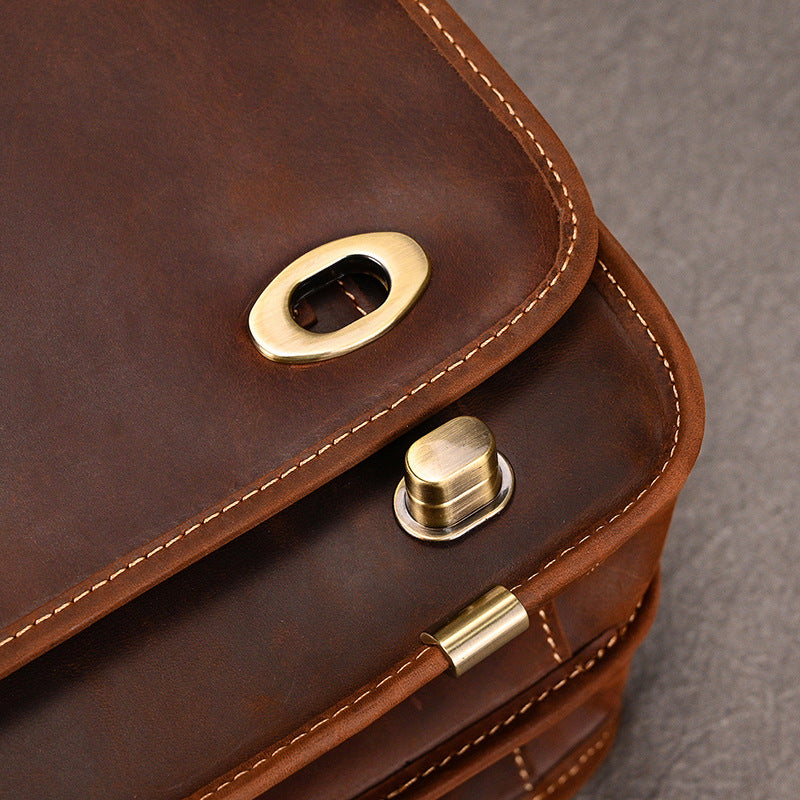 Vintage Leather Laptop Messenger Bag