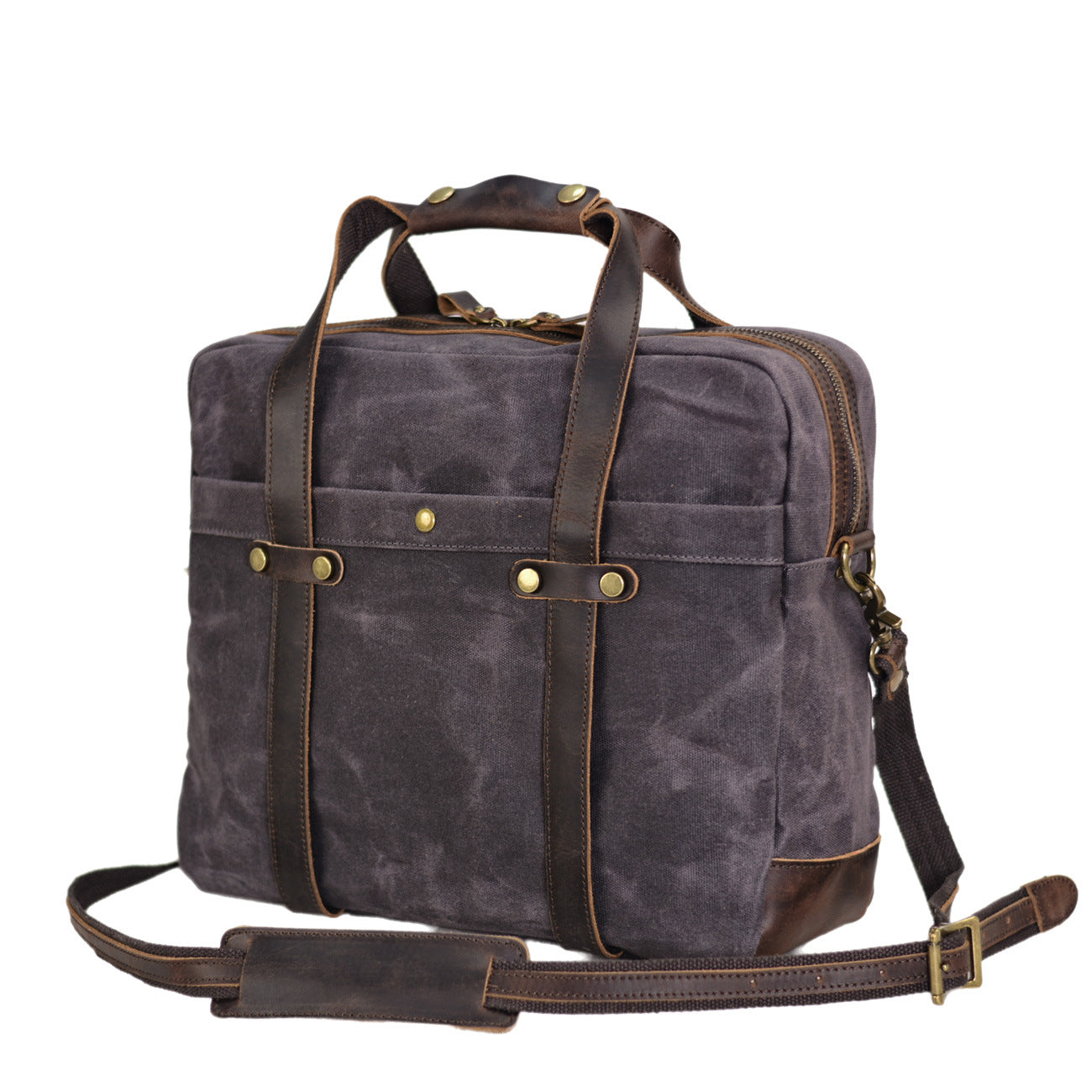 Waterproof Waxed Canvas Briefcase for 15.6-inch Laptop - Woosir