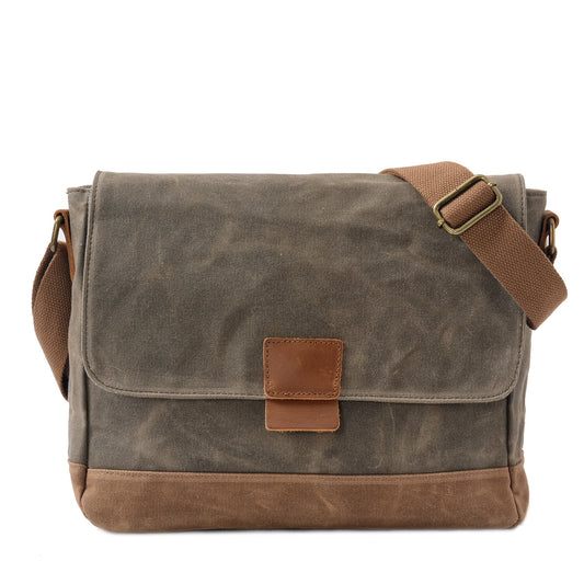 Waterproof Waxed Canvas Messenger Bag for Men