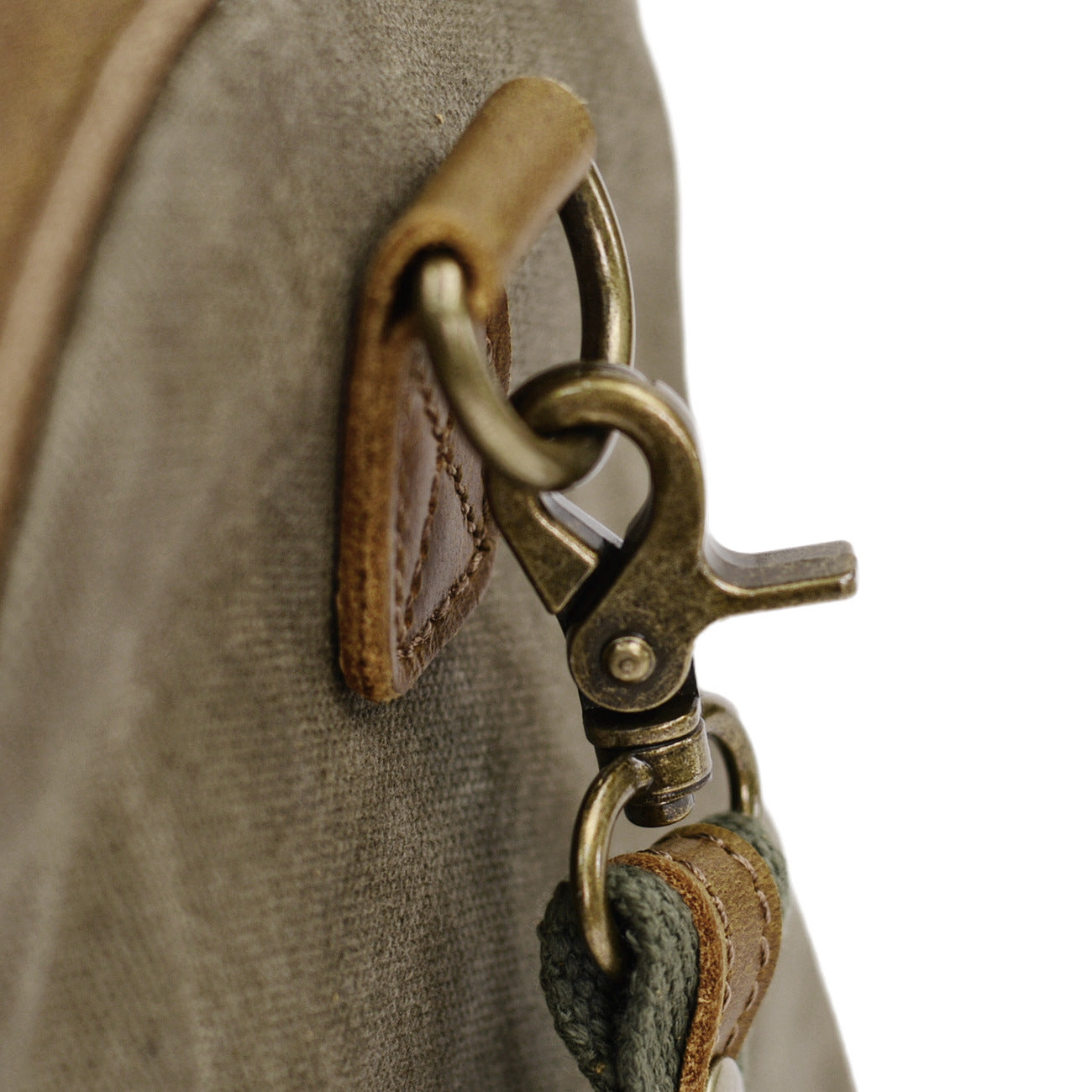 Waterproof Waxed Canvas Messenger Bag with Genuine Leather