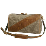 Waterproof Waxed Canvas Messenger Bag with Genuine Leather