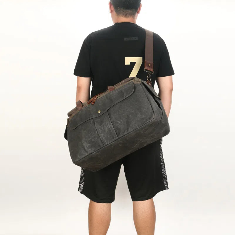 Waterproof Waxed Canvas Travel Duffle Bag