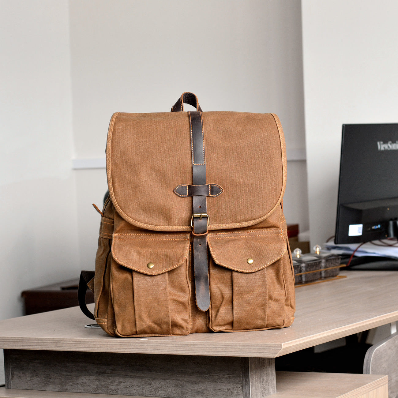 Waxed Canvas Backpack for 16 inch Laptop - Woosir Waxed Canvas Backpack for 16 inch Laptop - Woosir