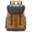 Waxed Canvas Backpack with PU leather