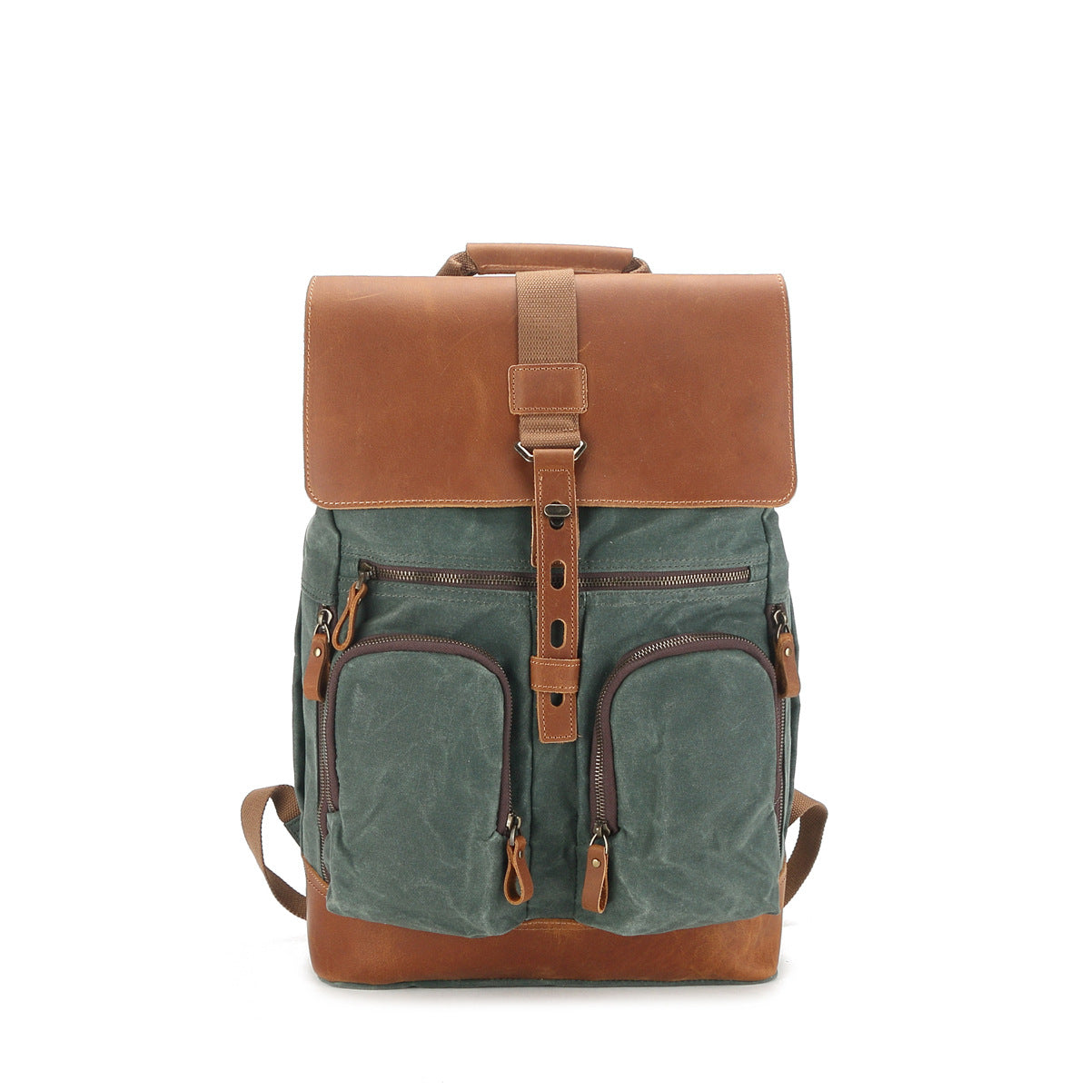 canvas leather backpack small Bucket List - Mini & Blanket Bundle side water bottle pockets Waxed Canvas Backpack with Top-grain