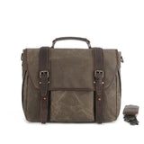 Aktentasche aus gewachstem Canvas für 15,6-Zoll-Laptops