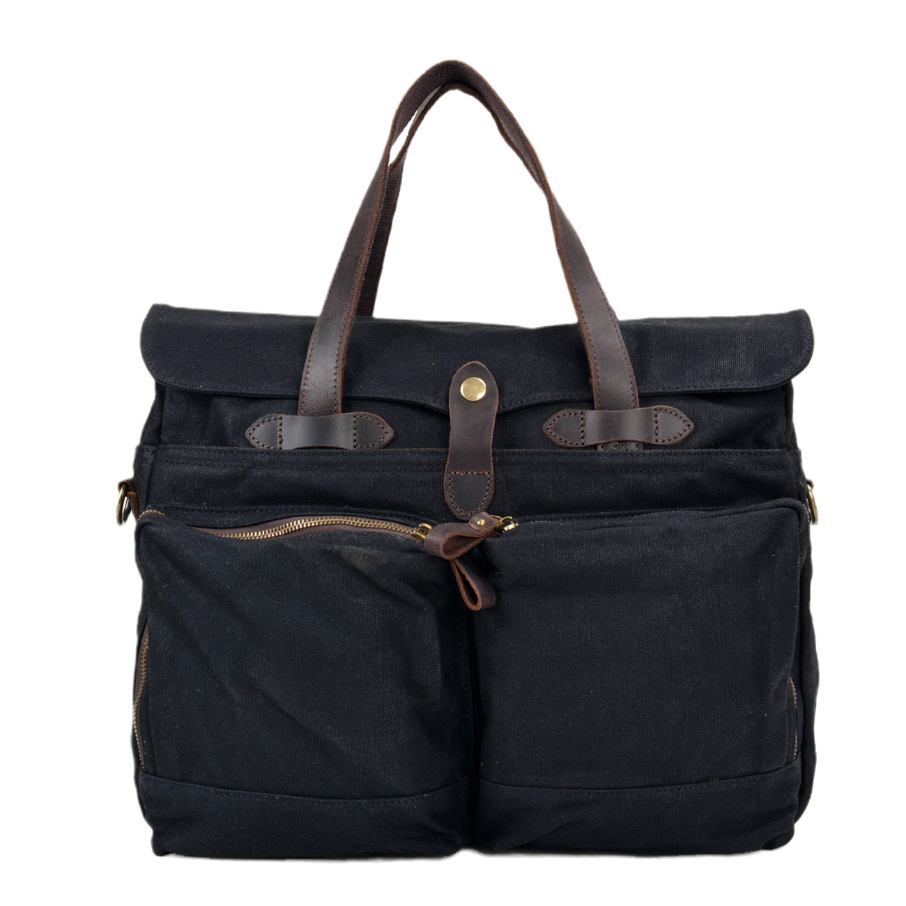Waxed Canvas Briefcase for 15.6 inch Laptop - Woosir