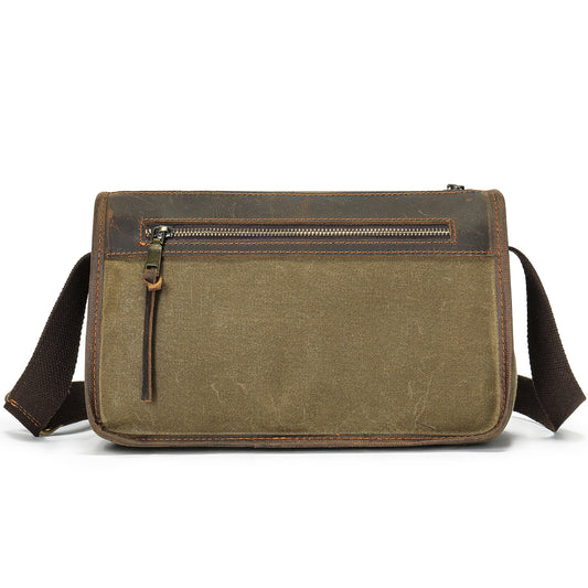 Waxed Canvas Leather Messenger Bag