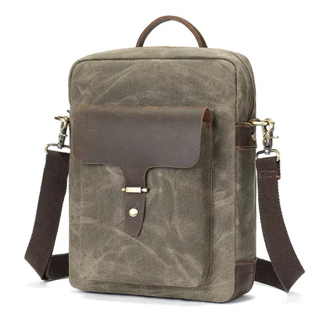 Waxed Canvas Messenger Bag Crossbody