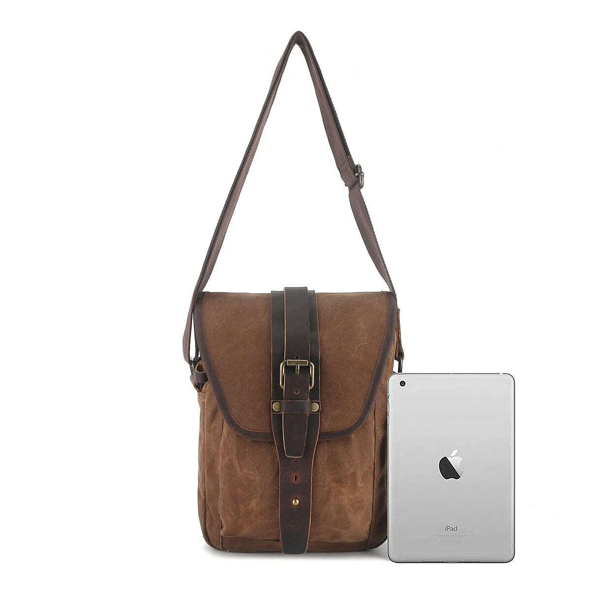 Umhängetasche aus gewachstem Canvas, klein