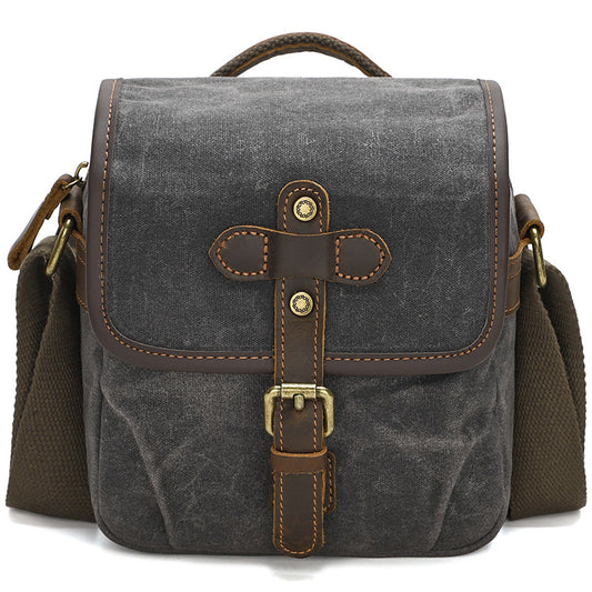 Waxed Canvas Messenger Bag for Photographer