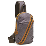 Waxed Canvas Sling Bag with Leather for Men