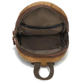 Waxed Canvas Sling Bag with Leather for Men