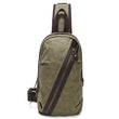 Waxed Canvas Sling Bag with Leather for Men - Woosir