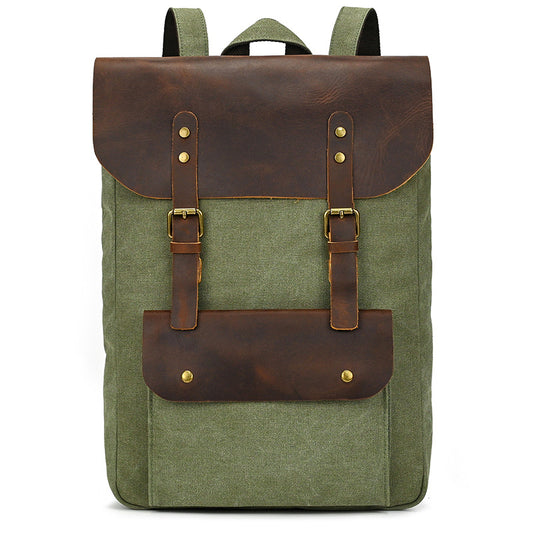 Herren-Rucksack aus gewachstem Canvas im Vintage-Stil