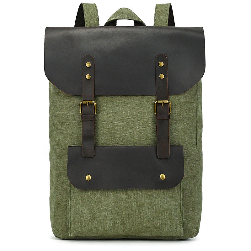 Waxed Canvas Vintage School Backpack