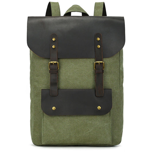 Herren-Rucksack aus gewachstem Canvas im Vintage-Stil