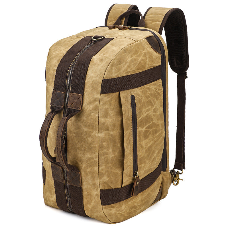 Waxed Canvas Weekender Duffle Bag Backpack