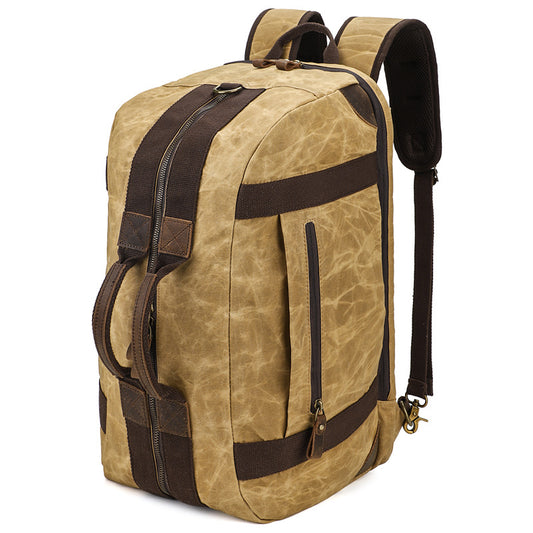 Gewachster Canvas Weekender Duffle Bag Rucksack