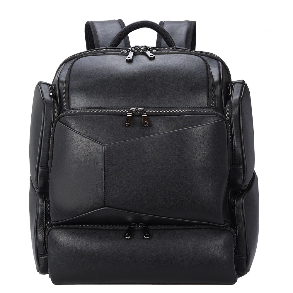 barker backpack leather 17-inch Leather Backpack Travel Vintage, Black
