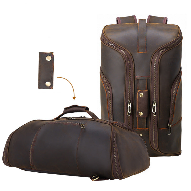 convertible leather duffle backpacks Leather Convertible Backpack Duffle Bag For Travel