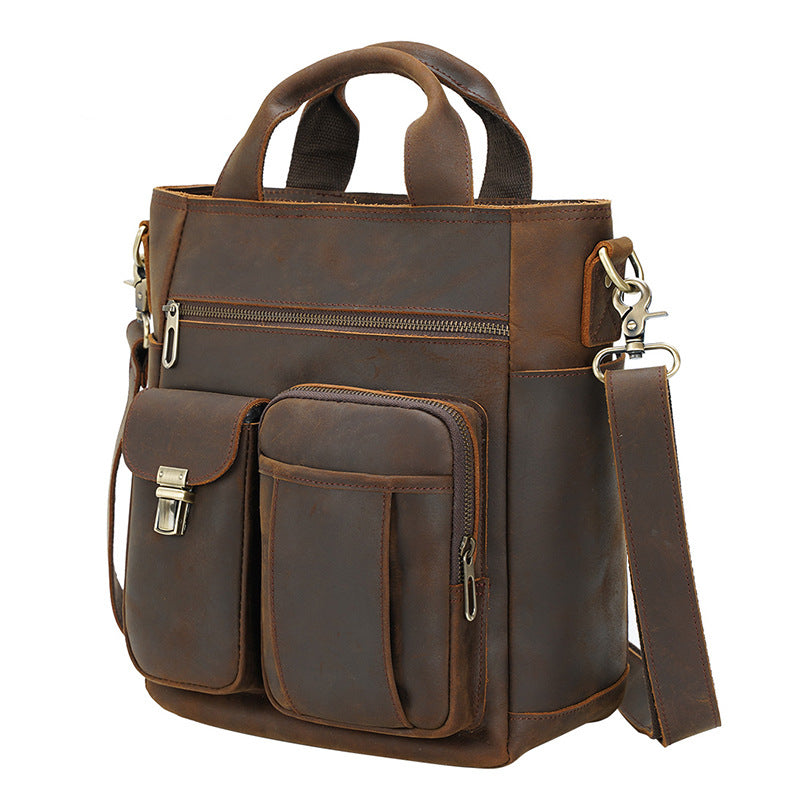 Leather Messenger Bag Vintage Outdoor Portable - Woosir