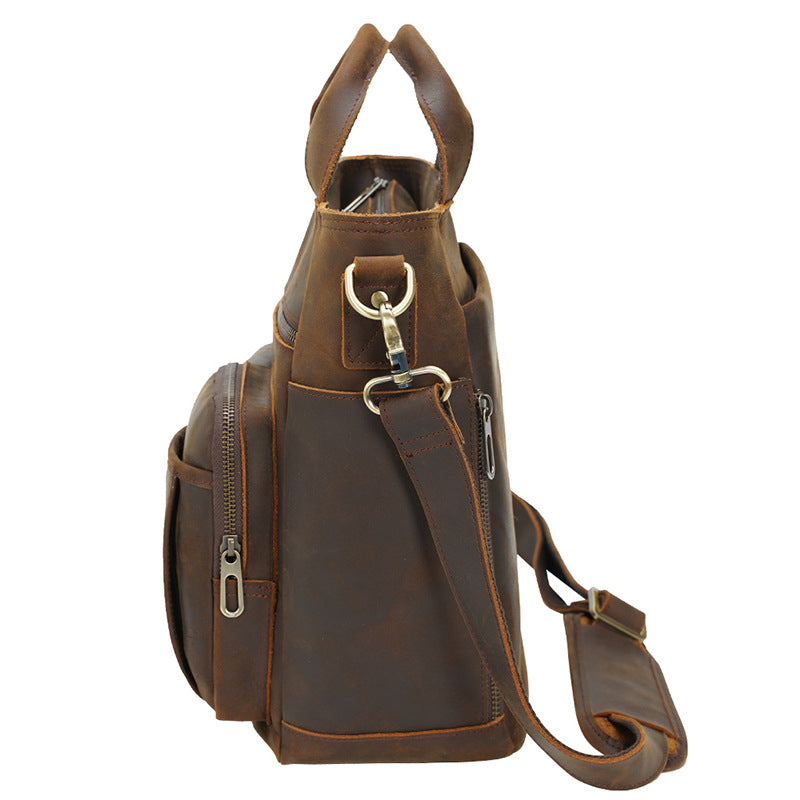 Leather Messenger Bag Vintage Outdoor Portable - Woosir