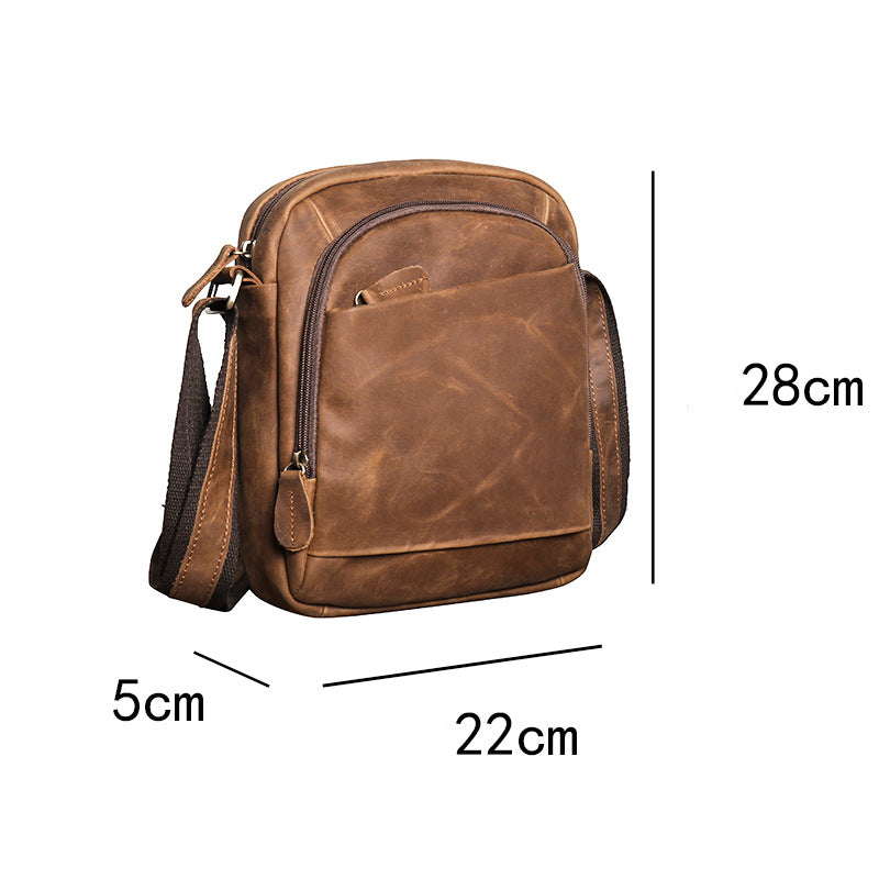 Men's Leather Messenger Bag For Large Ipad - Woosir