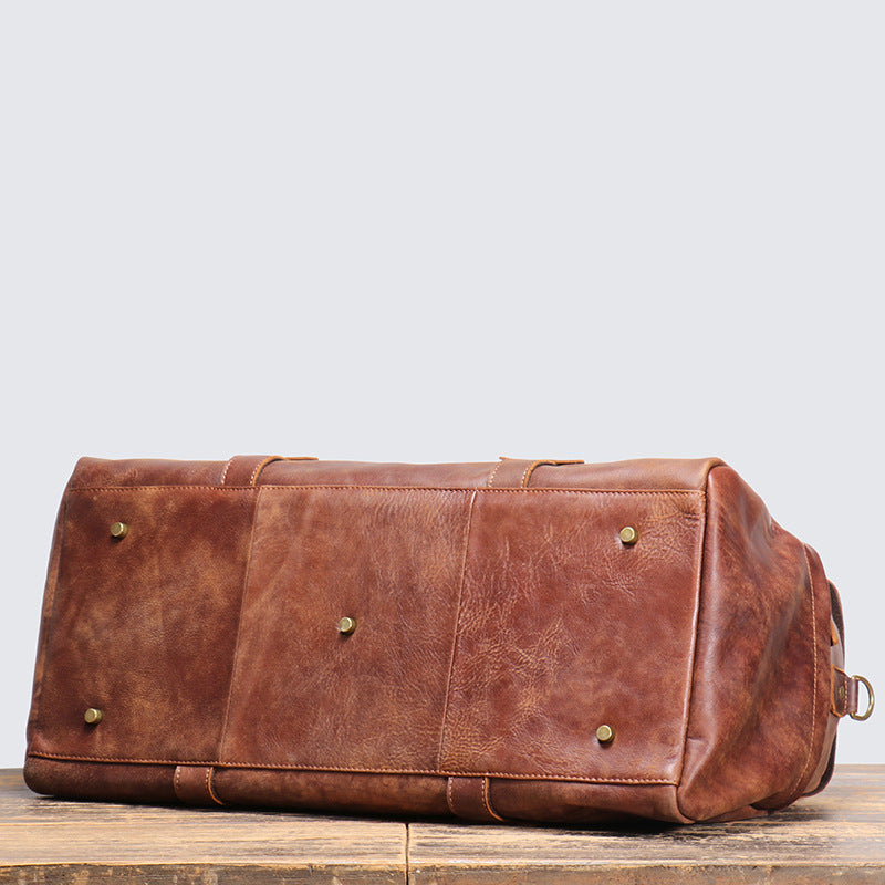 Vintage Leather Duffle Bag Mens Leather Weekender