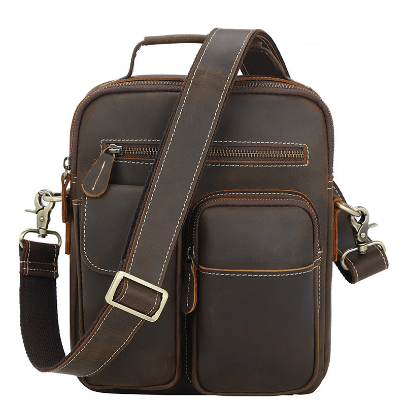 Vintage Leather Messenger Bag Portable For Outdoor