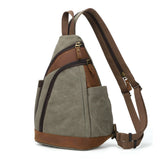 Army Green canvas chest sling bag variant
