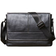 Black Genuine Leather Messenger Crossbody Bag live 1688 clean front