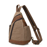 Brown canvas chest sling bag variant