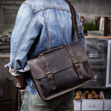 Vintage Genuine Leather Business Briefcase live 1688 model view