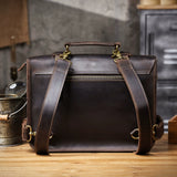 Vintage Genuine Leather Business Briefcase live 1688 rear detail