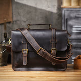 Vintage Genuine Leather Business Briefcase live 1688 clean rear