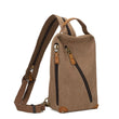 Canvas chest sling bag Brown color variant