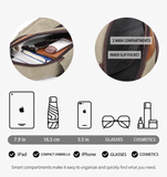 Canvas chest sling bag capacity and organization