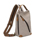 Canvas chest sling bag Lead Gray color variant