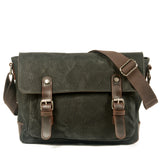 Canvas Mens Messenger Bag Crossbody Black variant exact product front