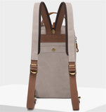 Canvas sling backpack rear view khaki