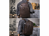 Vintage Genuine Leather Laptop Backpack exact 1688 model rear clean