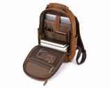 Vintage Genuine Leather Laptop Backpack exact 1688 open interior clean