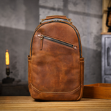 Vintage Genuine Leather Laptop Backpack live 1688 cleaned scene front