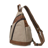 Khaki canvas chest sling bag variant