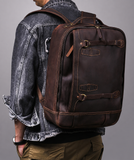 Vintage Leather Laptop Backpack for Men live 1688 cleaned model rear dark