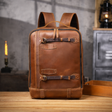 Vintage Leather Laptop Backpack for Men live 1688 cleaned scene front