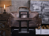 Large Vintage Leather Travel Duffle Bag 1688 detail rear view